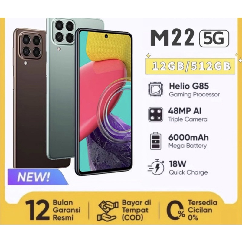 HP Galaxy M22 Ram 12/512 GB Murah 4G/5G LTE Android