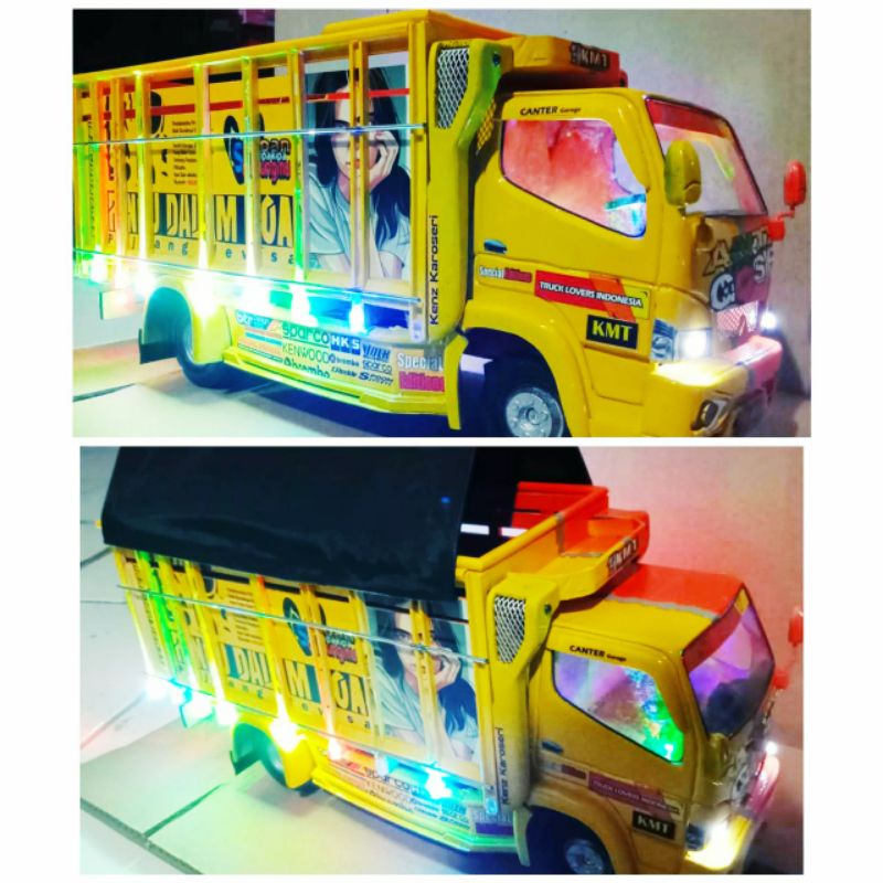 Miniatur Truk oleng BESAR/Truk Oleng kayu JUMBO asli murah Full Fariasi