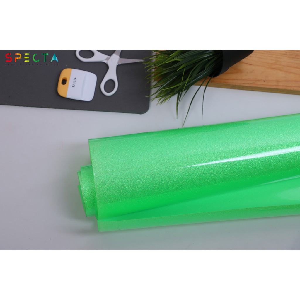 POLYFLEX GLITTER KOREA SPECTAFLEX GLITTER GT-12 HTV FLUORSCENT GREEN