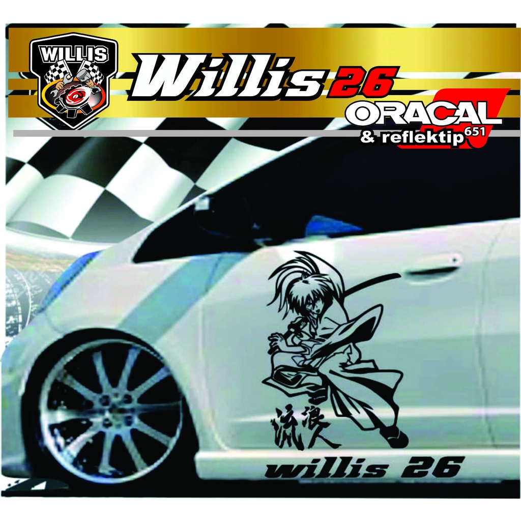 New stiker mobil samurai x cutting stiker pintu mobil keren