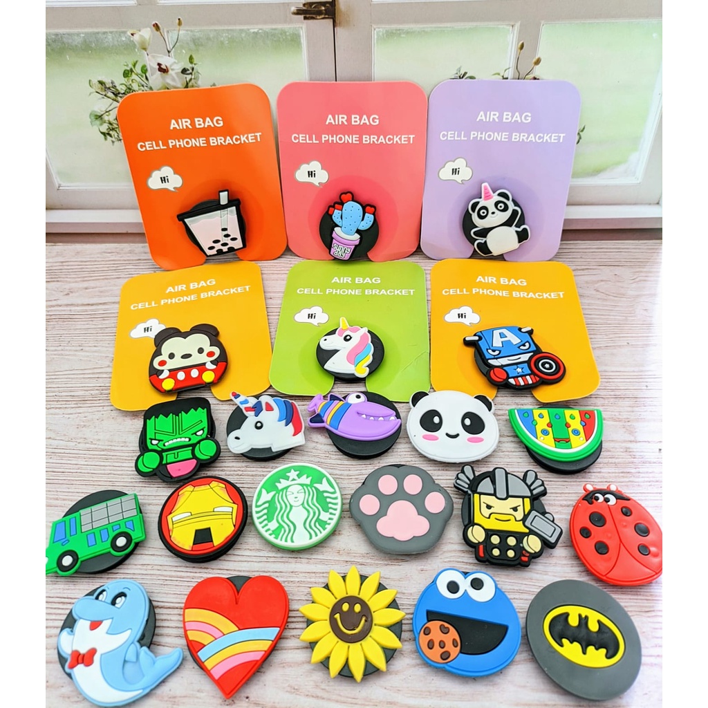 Popsocket Handphone 3D Karakter Cartoon Popsockets HP Pvc  Motif Kartun Lucu