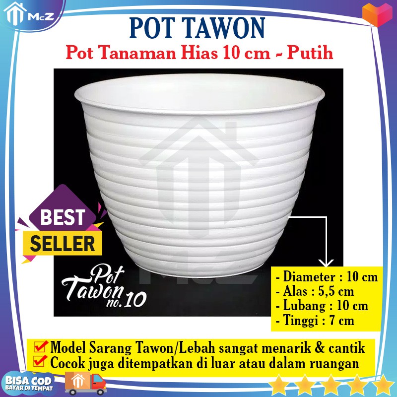 POT TAWON 10cm Plastik Putih - Pot Tanaman Kecil Shaby - Pot Tanaman Air - Pot Tanaman Bunga - COD