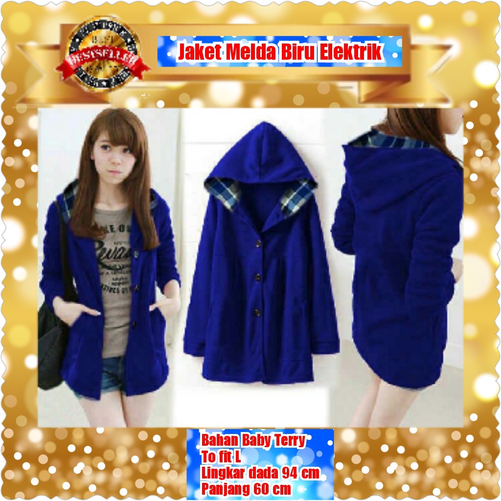 JAKET MELDA / MARUN / RED / NAVY / BIRU ELEKTRIK / TERPOPULER TERLARIS TERMURAH