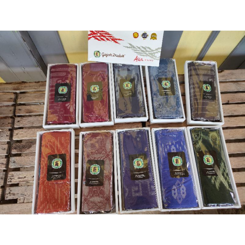 Sarung Gajah Duduk Asia Kembang / Mika / Asia motif kotak / Gajah duduk Motif Kotak Murah