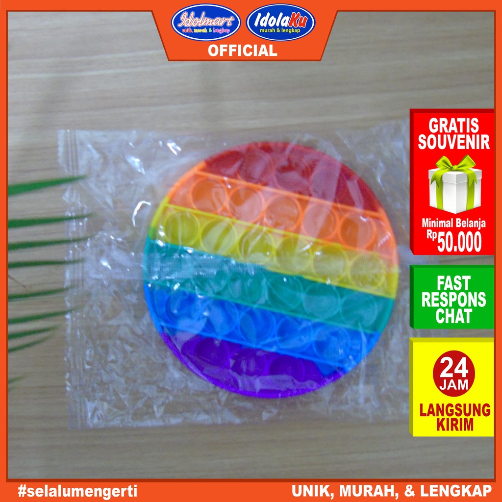 IDOLMART Mainan Anak Pop It POPIT Push Bubble Fidget Sensory Toys-Bulat