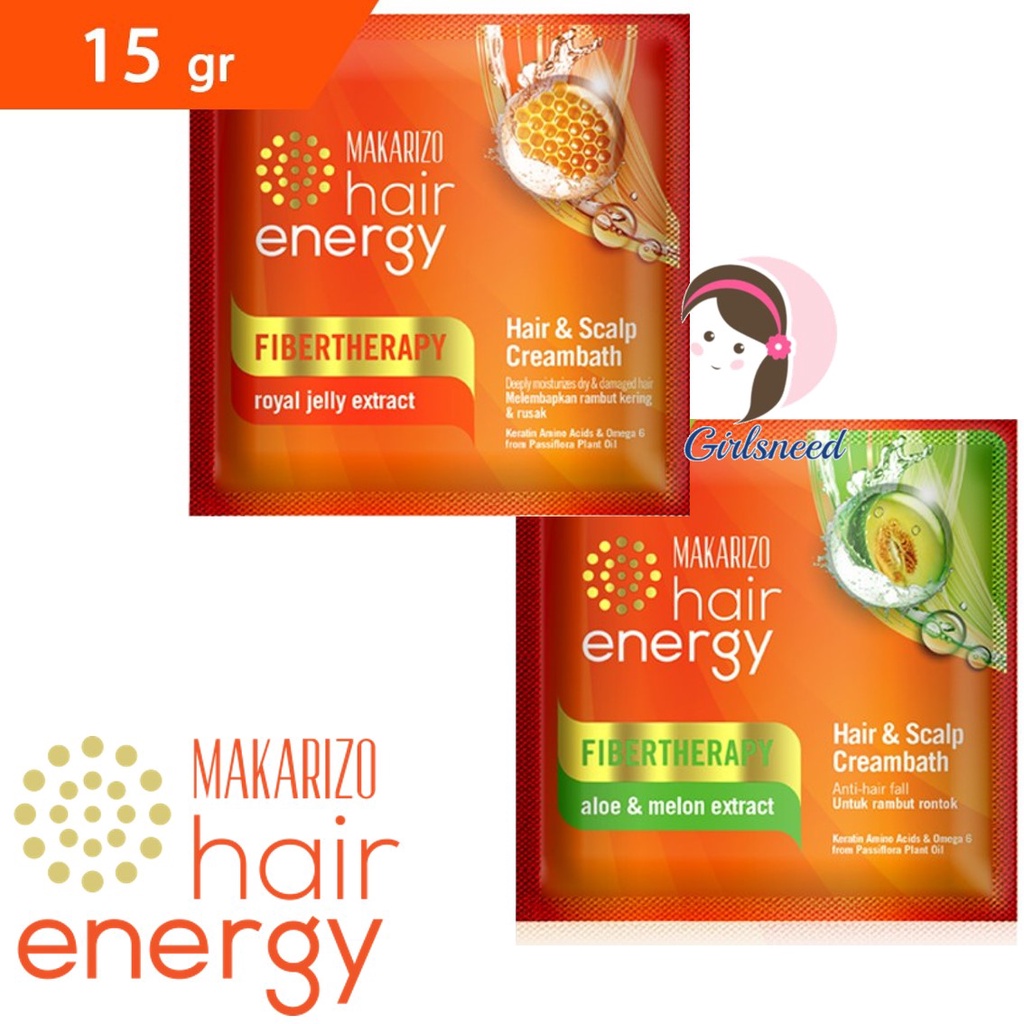 Makarizo Creambath 15 gr (1 sachet) Perawatan Rambut Rontok Kering Rusak GIRLSNEED77 Krim Rambut