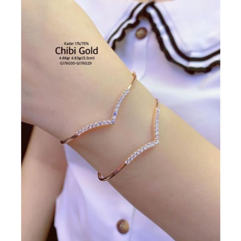 GELANG FUJI AUREL KAITAN SAMPING LAPIS EMAS
