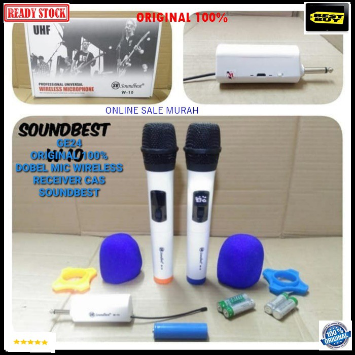 G24 Original soundbest dobel mic wireless receiver cas casan mik microphone mikrophone wireles pro audio sound sistem vokal vocal karaoke profesional panggung asli G24   BISA SEGALA JENIS AUDIO SOUND RECEIVER PAKE BATERAI CAS 18650 BONUS BUSA MIC DAN KARE