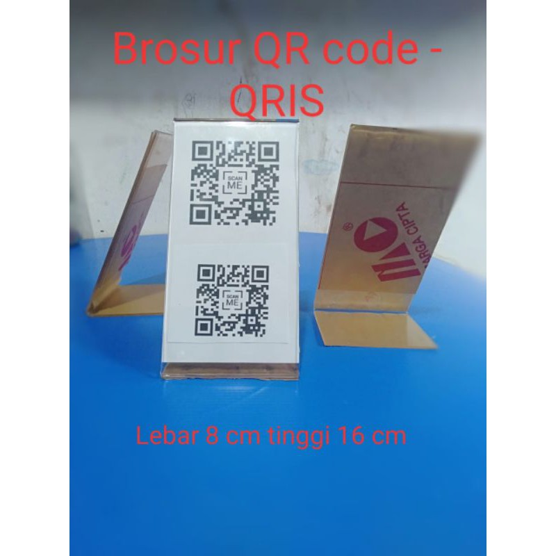 Tempat brosur QRIS scan QR code