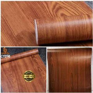 Wallpaper Dinding Stiker Walpaper Dinding WOOD KAYU 10meter x 45cm - CY1096 NEW