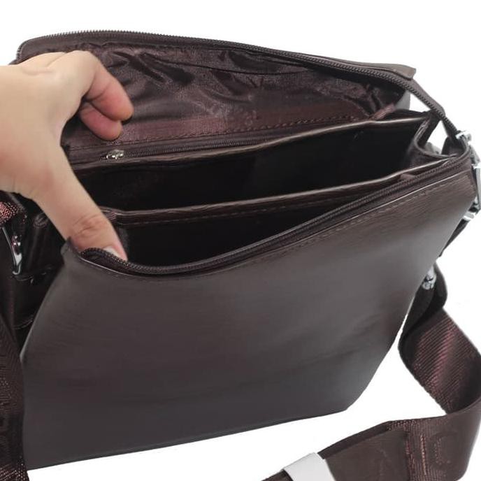 Tas Selempang Pria Kulit Import Branded Mont Blanc 6688-2 Brown R7979