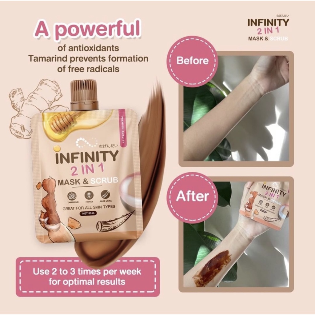 NEW INFINITY TAMARIND 2IN1 MASK AND SCRUB THAILAND 100% ORGANIC