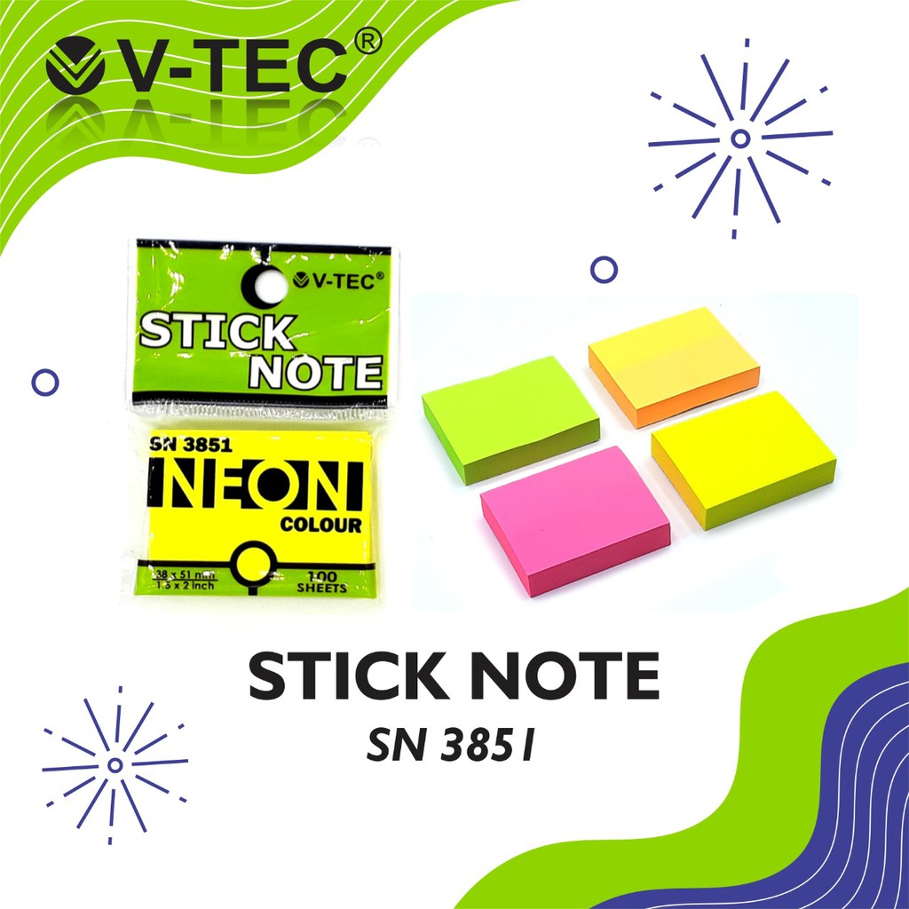 

V-TEC STICKY NOTES SN 3851-1CLR