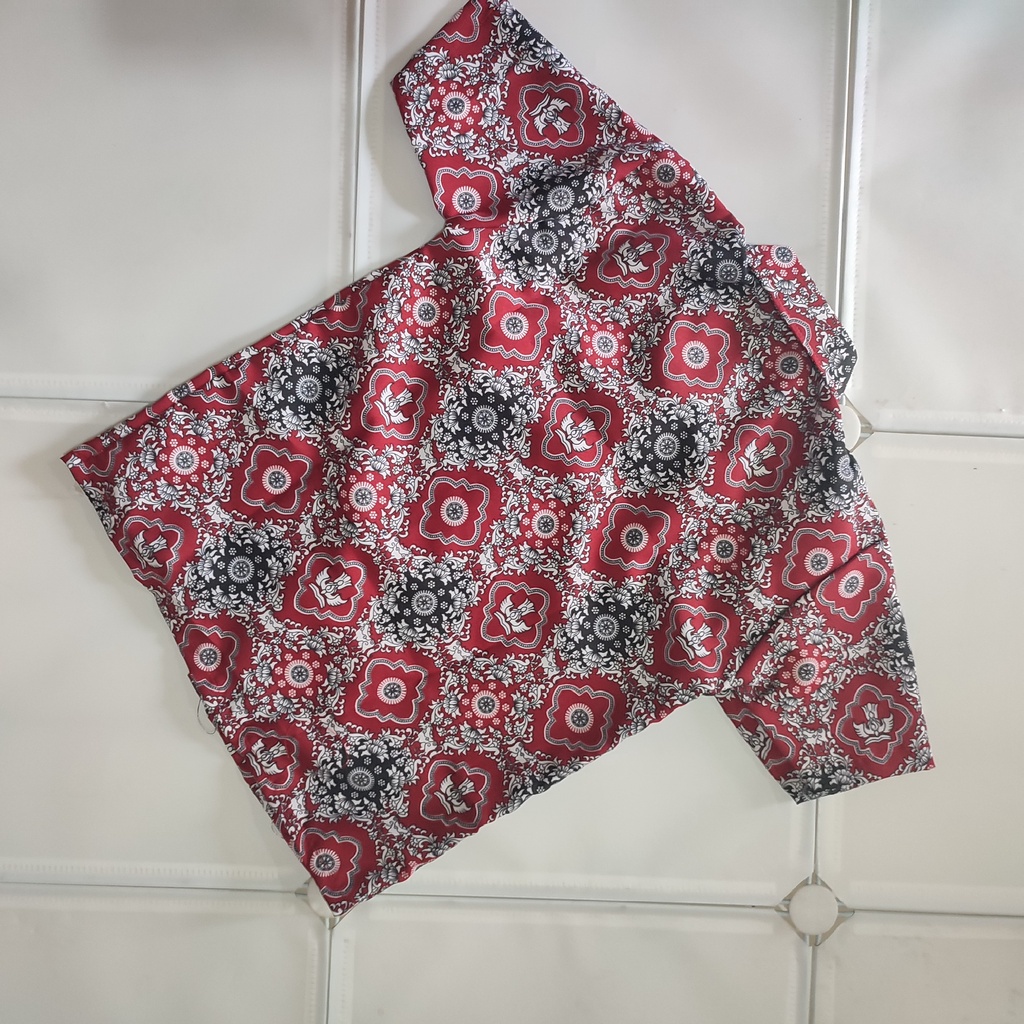 Batik merah SD lengan pendek perempuan dan laki-laki ( unisex ) kelas 1-6