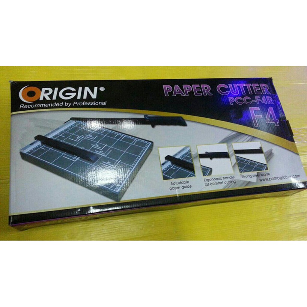 

Alat Potong Kertas Ukuran F4 Origin Paper Cutter F4R Dark Grey ATK Usaha Fotocopy