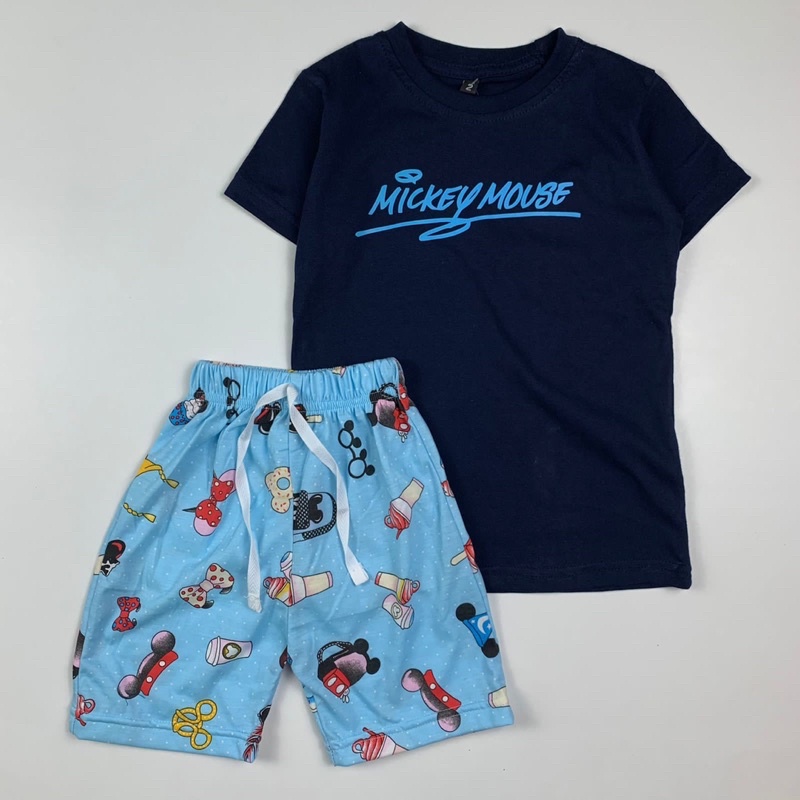 Setelan Anak Mickey Unisex 2-10 Tahun Original Pineapple Kaos Super Premium