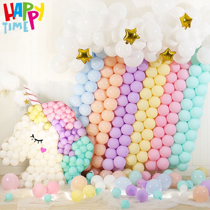 BALON LATEX PASTEL 5 INCH MACARON 100 MIX WARNA  (1 PACK =100 PCS)