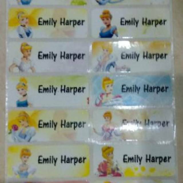 

Label Nama Stiker Waterproof Size M L Cinderella Princess Putri