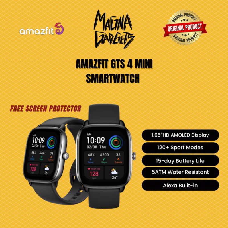 Jual Amazfit GTS 4 Mini Smartwatch 1.65 Inch AMOLED 120+ Sports Mode ...