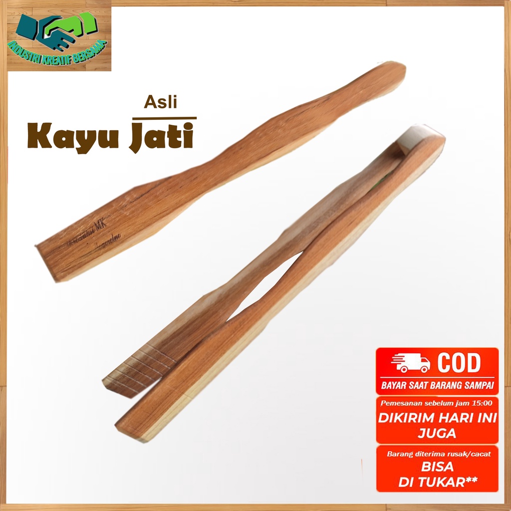 Penjepit Makanan Kayu / Capitan Wooden Tongs Foodgrade / Gorengan KAYU JATI