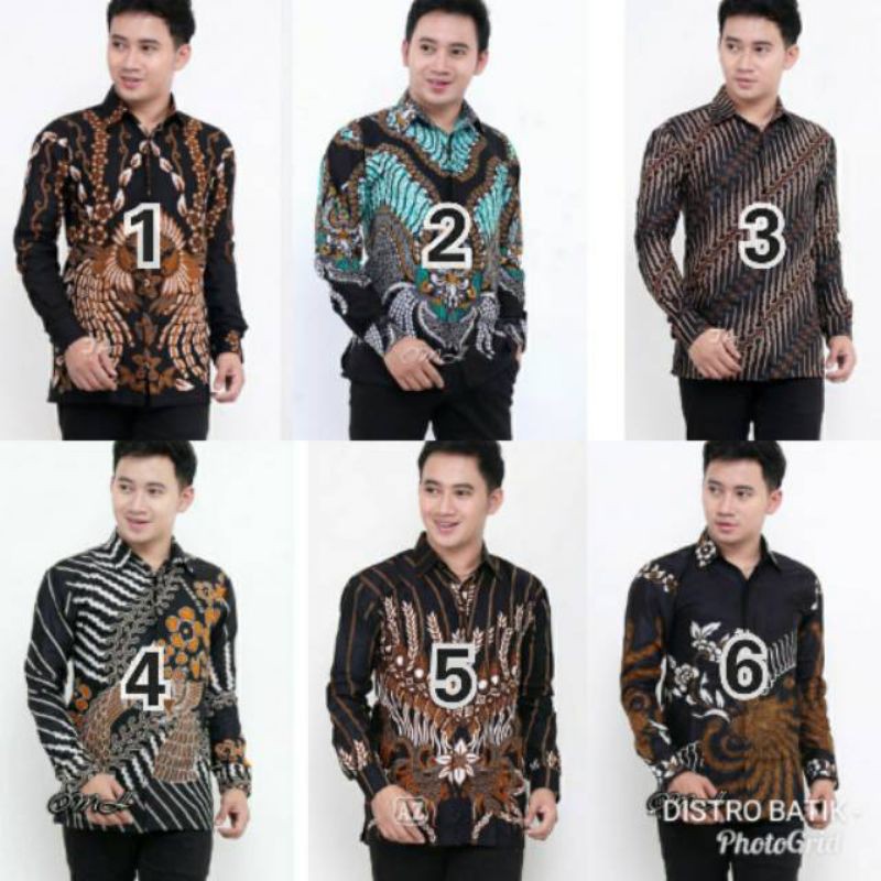 KEMEJA BATIK PRIA LENGAN PANJANG SIZE M L XL XXL  BSWART BatiK HRB026 Kenongo Hem Panjang Padi