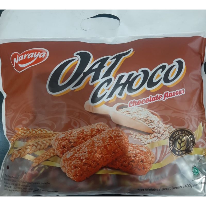 

NARAYA OAT CHOCO GANDUM rasa COKLAT 400 gr (isi 40 @ 10 gr)