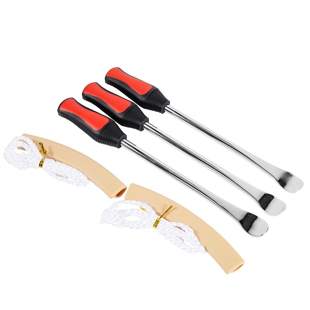 3Pcs Spoon Motorcycle Tire Iron Changing Rim Protector Tool w// 2x Rim Protectors