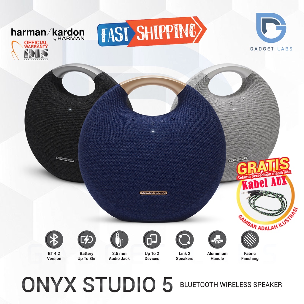 onyx studio 5 harman kardon wireless bluetooth speaker   garansi resmi