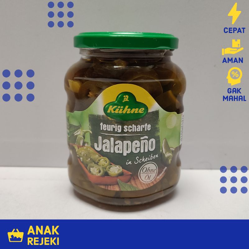 

Kuhne Jalapeno Peppers 370ml - Acar Cabe Mexico Pickled Marine Piments - Standard
