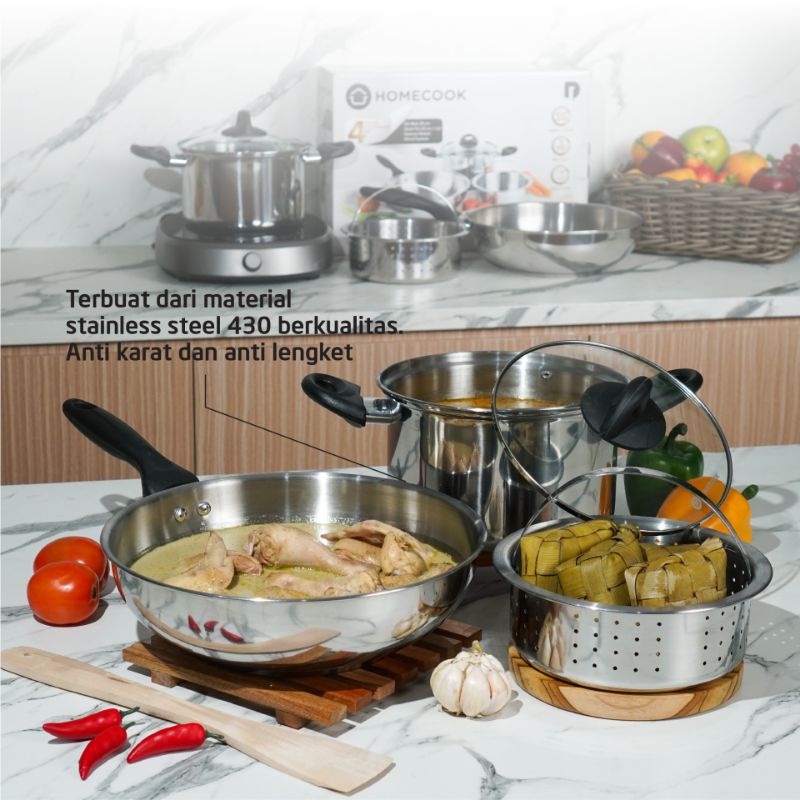 Panci set Homecook BONUS Spatula Kayu