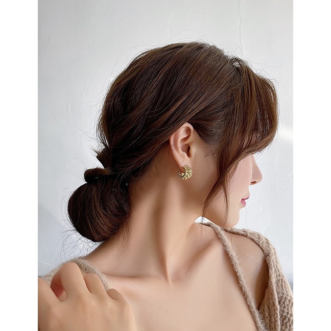 LRC Anting Tusuk Fashion Golden Twist Braided P75287