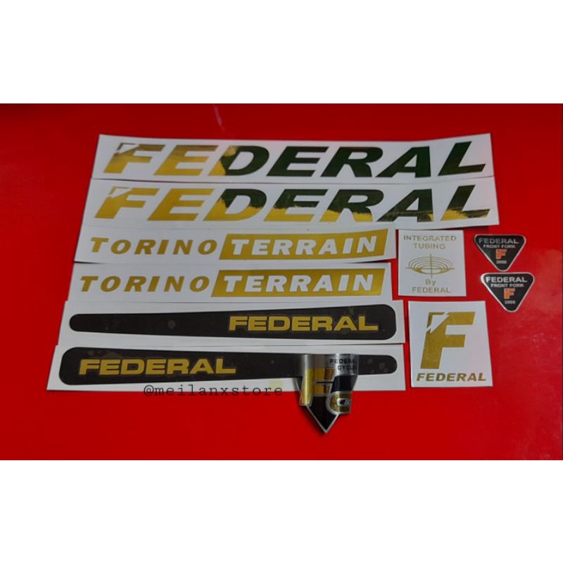 Custom Emblem Sepeda Federal + Stiker Sepeda Federal Torino Terrain Gold Crome