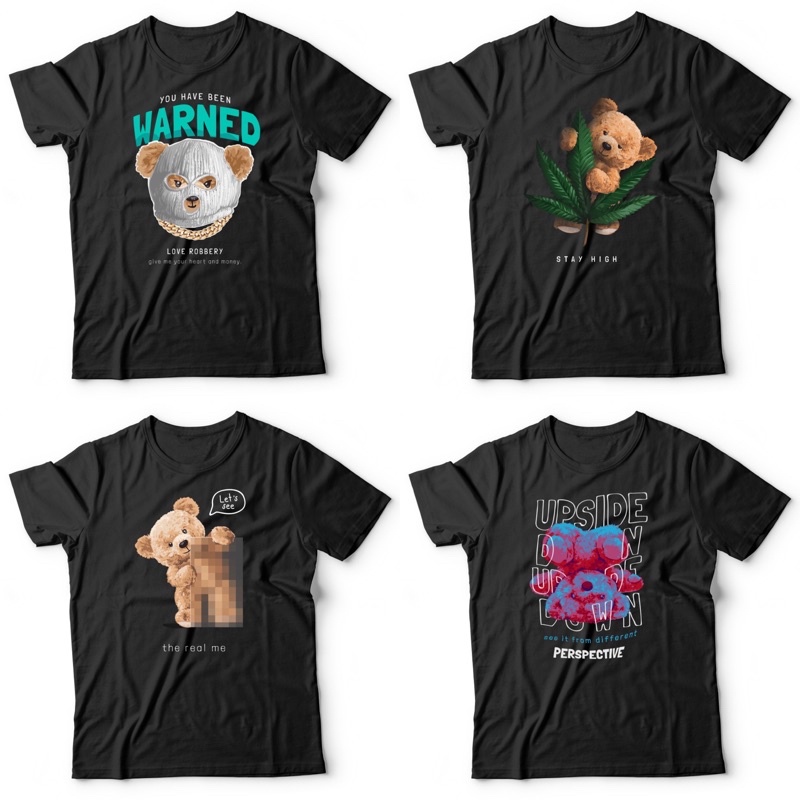 Kaos Bear | Kaos Motif Teddy Bear | Kaos Pria | Kaos Santai