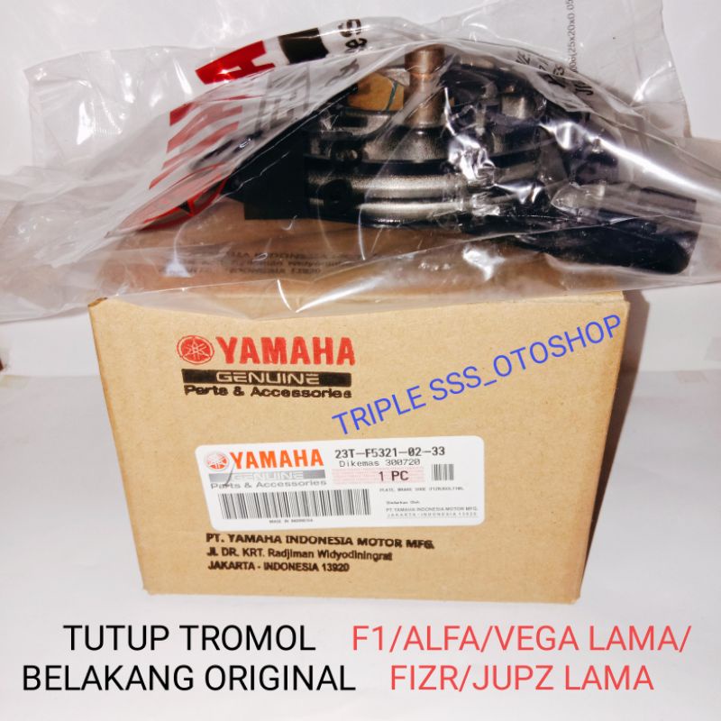 TUTUP TROMOL BELAKANG YAMAHA ORI ASLI F1/ALFA/FIZR/VEGA LAMA HITAM & SILVER