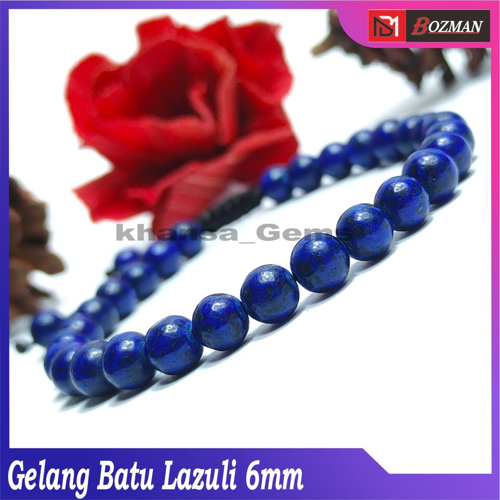 Gelang Tangan Batu Lapis Lazuli Aneka Diameter 6mm 8mm 10mm 12mm