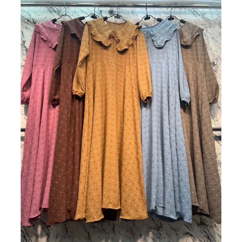 Midi dress crincle rubi 2tone, midi rubi murah, gamis rubiah, midi kringkel rubi, midi crinkle rubia
