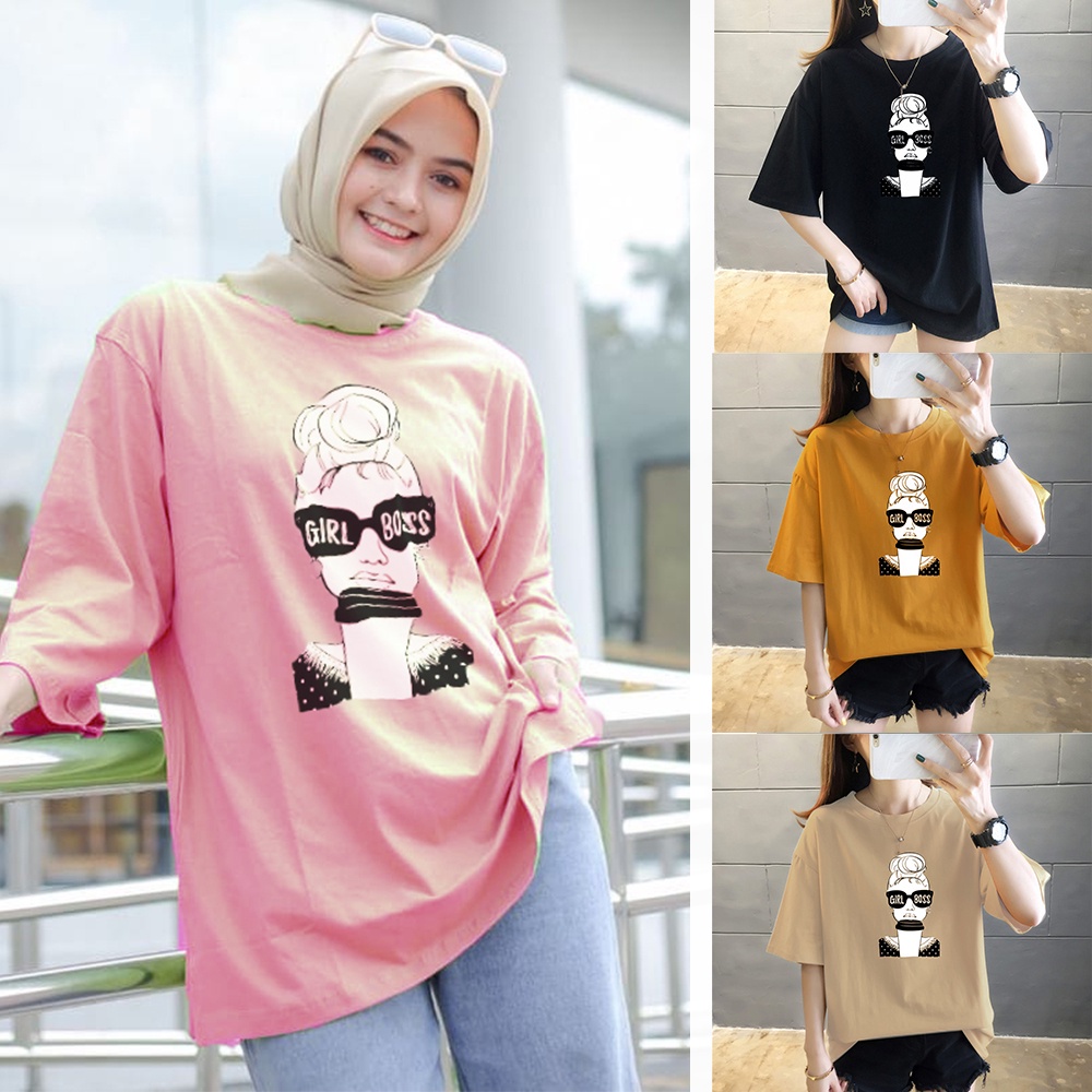 ASY Kaos Katun Wanita Lengan Panjang 3/4 - Hijab Colaboration