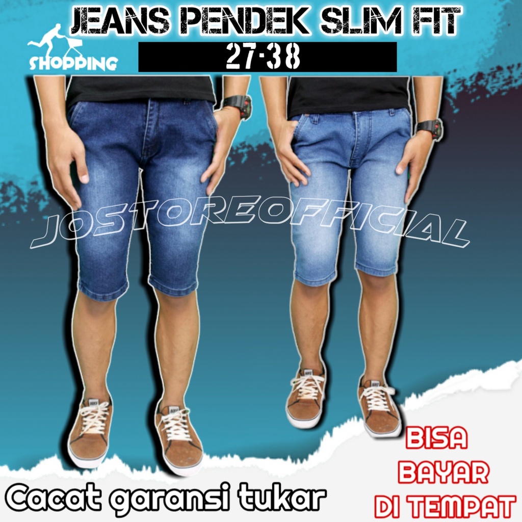 Celana Jeans Pendek Pria Dewasa Size 27-38 Levis Pendek Cowok Bahan Stretch Original Distro Premium