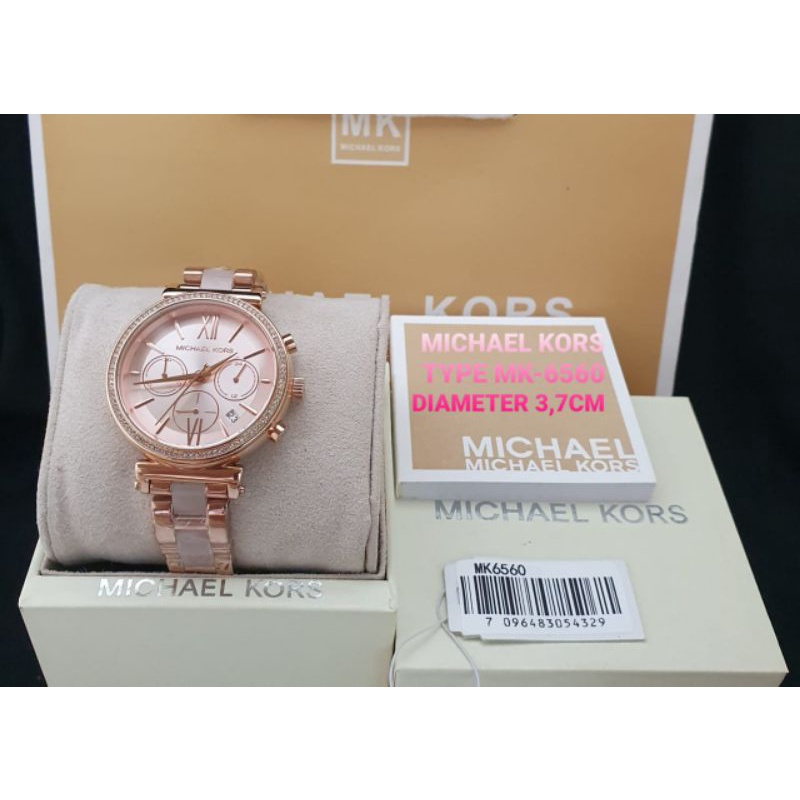 JAM TANGAN PRIA WANITA | RANTAI | KULIT | KARET | MURAH | MICHAEL KORS SOFIE - PAVE MK 6560 ORIGINAL