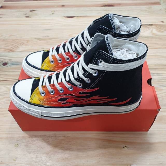 Converse 70S High Flame Black Red Made In Vietnam