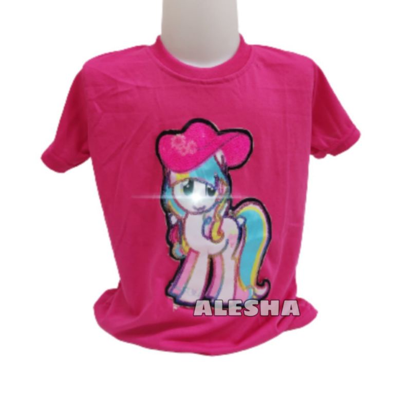 Baju Anak Perempuan / Kaos Anak Perempuan Baju lol led baju kuda pony kaos anak perempuan led