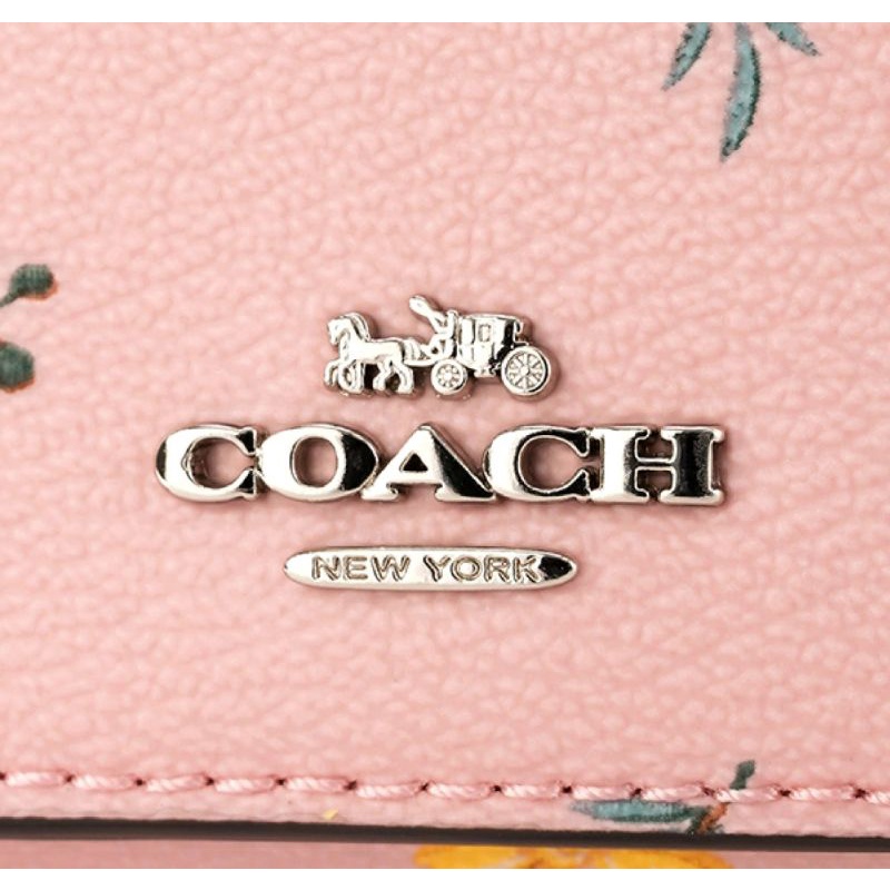 Coach Wallet Small Tri gold Dandelion Floral Blosom Multi (C2924)