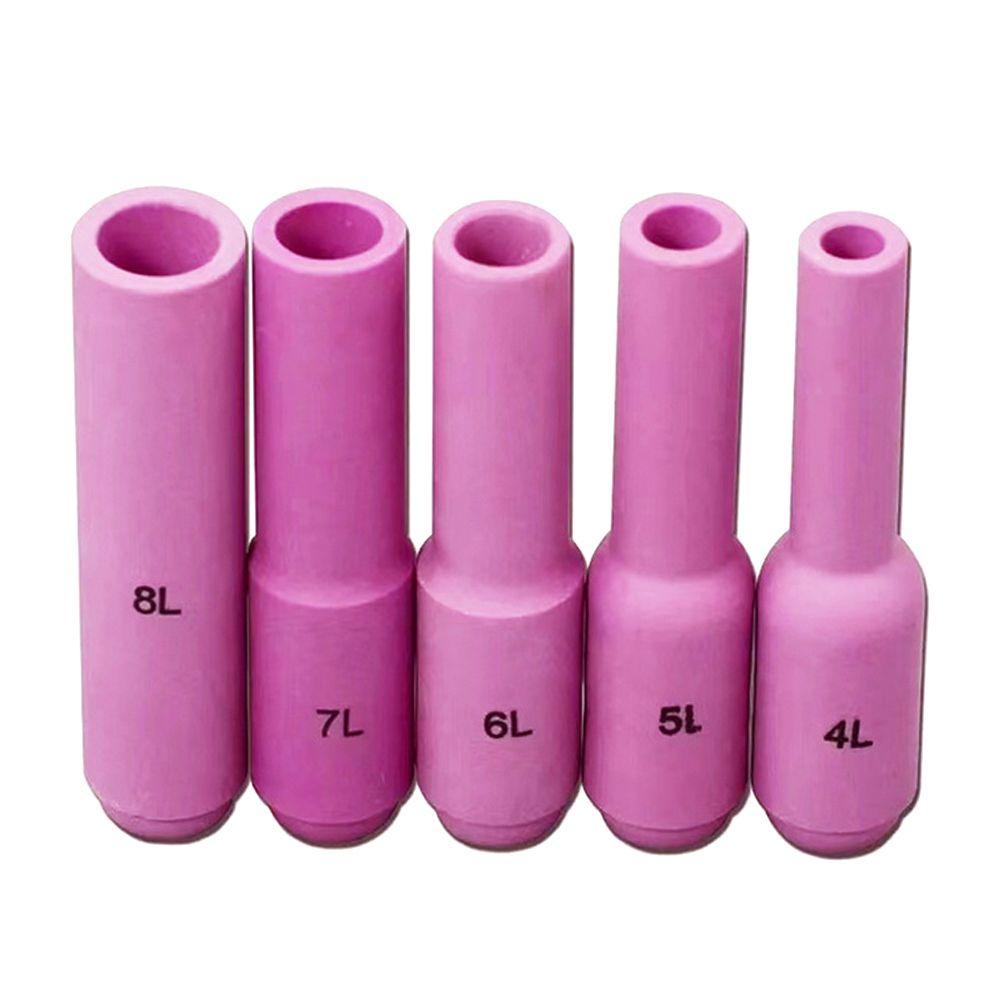 Populer 5pcs Aksesori Nozzle Keramik Dipanjangkan Aksesori Tukang Las Nozzle Perisai Piala WP17 /18 /26