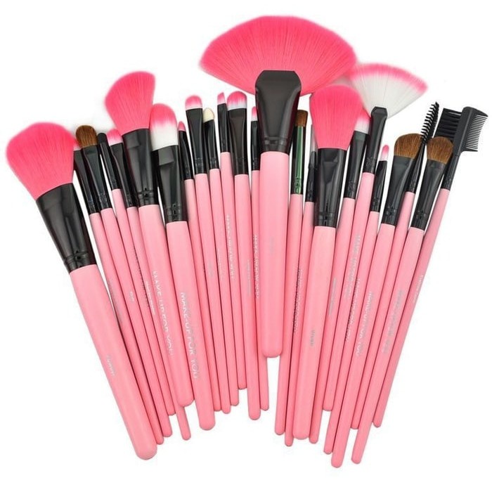 [COD] KUAS DOMPET PINKMake up for you brush set isi 24pcs dengan Bulu Kuas Halus Tidak Mudah Rontok