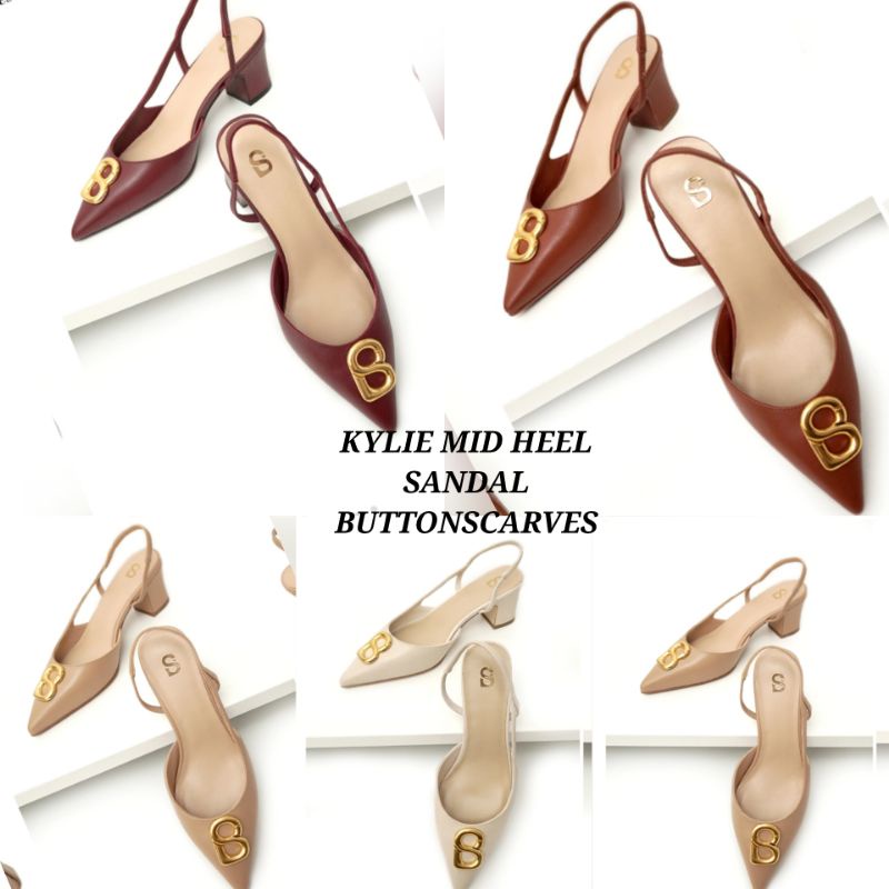 KYLIE MID HEEL SHOES BUTTONSCARVES