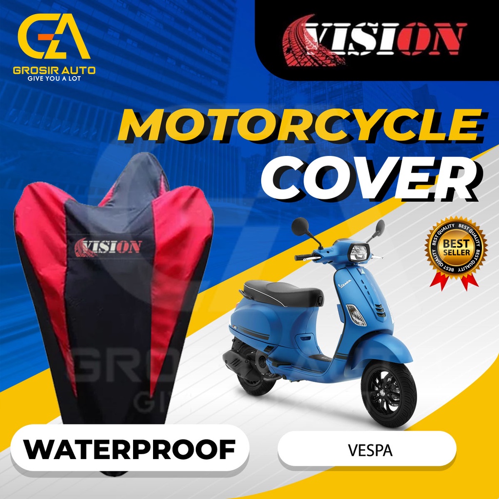 Sarung Motor VESPA Waterproof Vision / Cover Selimut Penutup Sarung Mantel Motor Vision