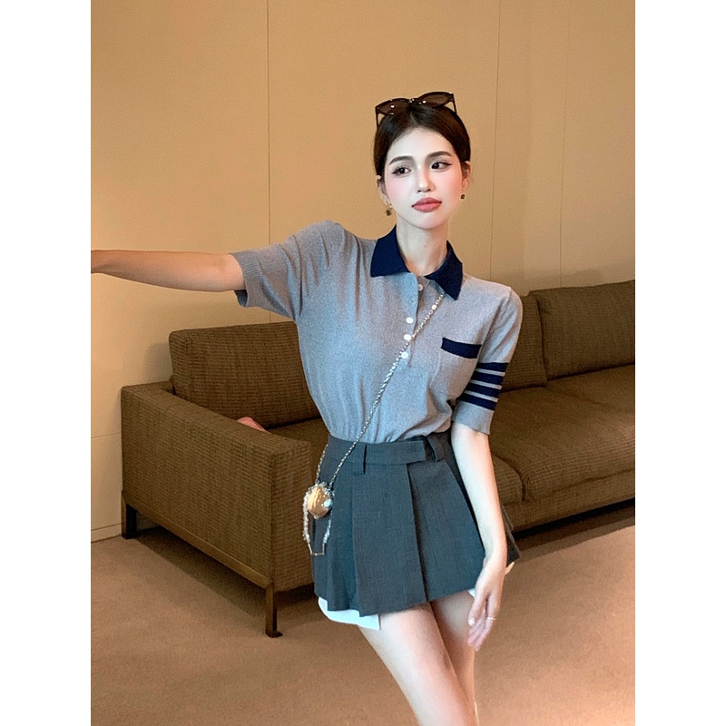 Hot girl high waist jk skirt pants female summer 2022 new college style a-line skirt is thin pleated