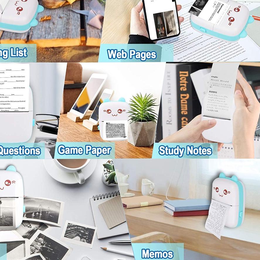 

New - 【Pengiriman cepat】 mini printer/printer bluetooth/printer thermal panda/ Label Memo Receipt Paper THERMAL USB+BLUETOOTH