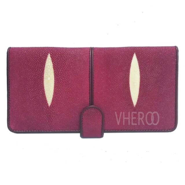 Dompet Wanita Kulit Pari Lipat 2 Merah marun