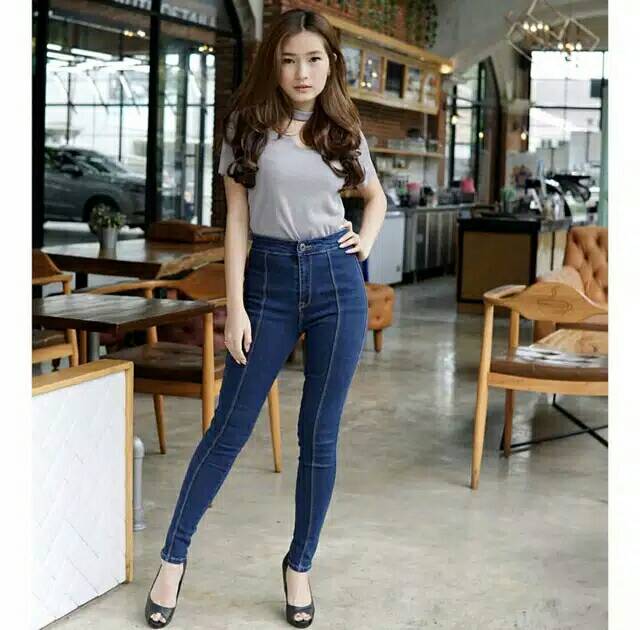 CELANA JEANS HIGH WAIST 27-34 // HIGHWAIST HW LIPAT  TULANG TENGAH